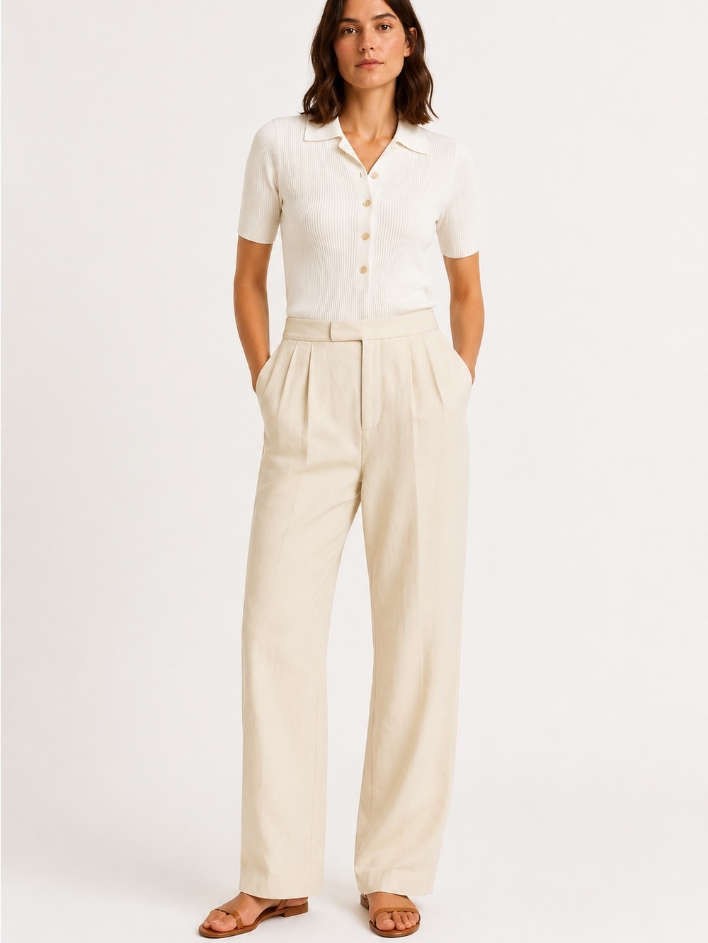 Chloe Summer Beige Trouser Cream
